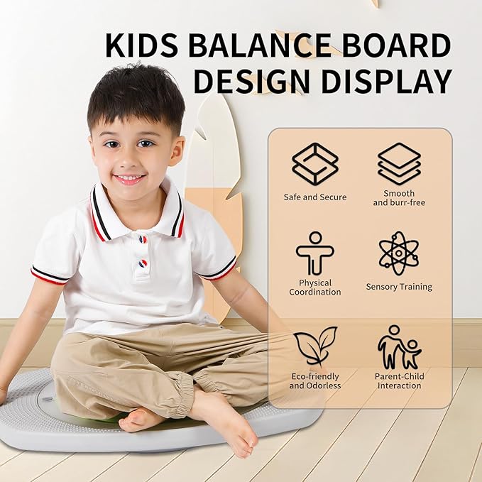 Balance Board Kids, Toddler Balance Board Maze, Wobble Board with 6 Colored Balls,3 Replacement