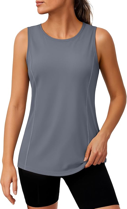 TACVASEN Women's UPF 80+ Workout Tank Top Sleeveless Quick Dry Sun Protection Hiking Athletic Gym