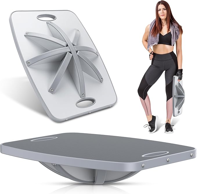 Advanced Wood Balance Board, 360 Degree Rotation and Tilt - Non-Slip 500 lbs Wobble Board for