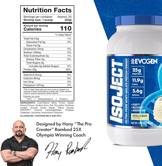 Evogen Isoject - Whey Protein Isolate | Ultra-Pure Whey Protein Powder with Ignitor Enzymes, BCAAs