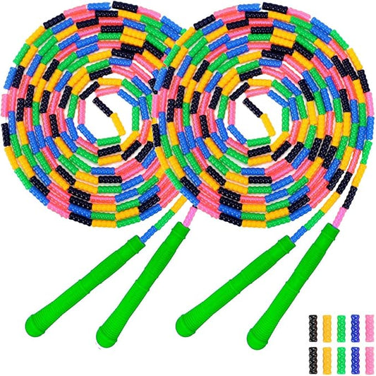 Dutch Jump Rope 16 FT 1 Pack/2 Pack, Long Soft Beaded Jump Rope, Adjustable Segmented Skipping Rope