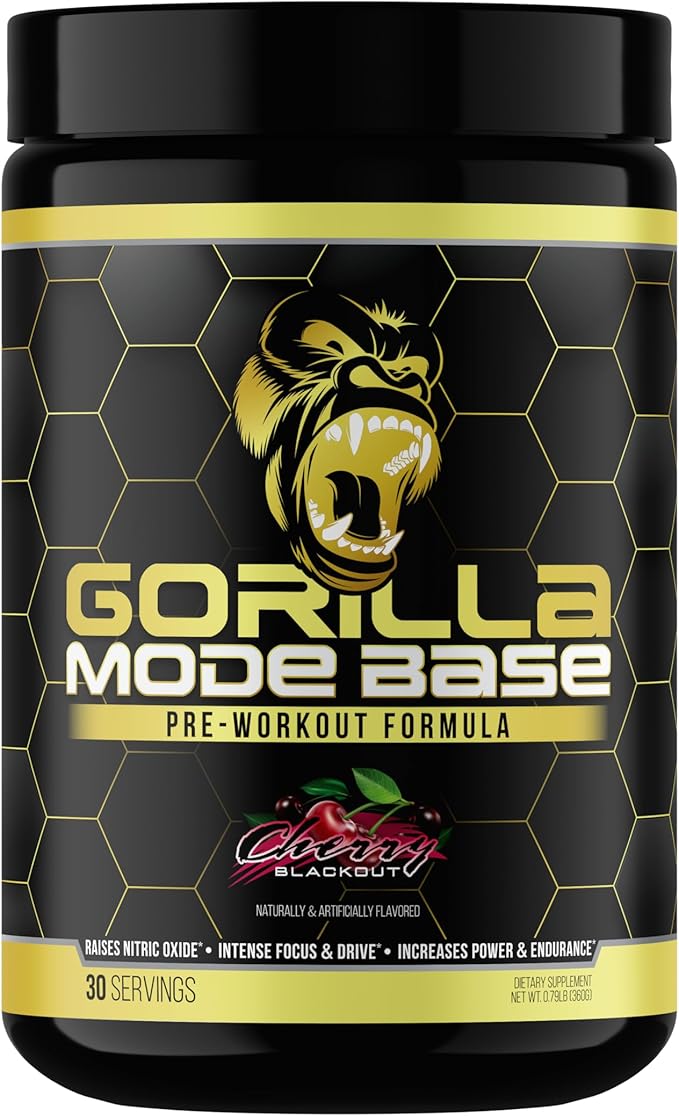 Gorilla Mind Base Pre Workout - Raises Nitric Oxide Intense Focus & Drive Endurance Power