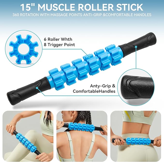 5 in 1 Foam Roller Set for Deep Tissue Muscle Massage, High Density Trigger Point Fitness Patented