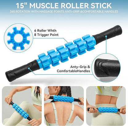 5 in 1 Foam Roller Set for Deep Tissue Muscle Massage, High Density Trigger Point Fitness Patented