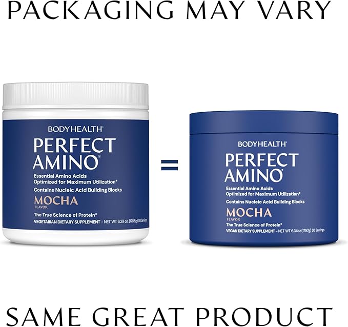 BodyHealth PerfectAmino Powder - BCAA and EAA Powder for Pre and Post Workout - Amino Acid Energy