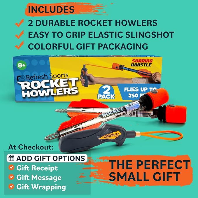 Toy Rocket Launcher for Kids: Outdoor Toys Slingshot Rocket Launchers - Best Gifts for Boys & Girls