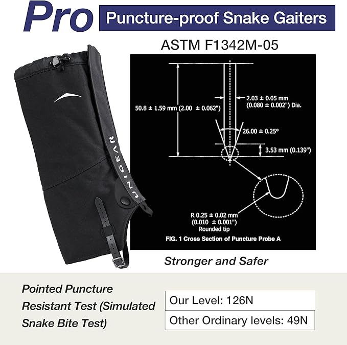 Unigear Snake Gaiters, Puncture-Proof Leg Gaiters, Lightweight, Super Thin, Hunting Gear for