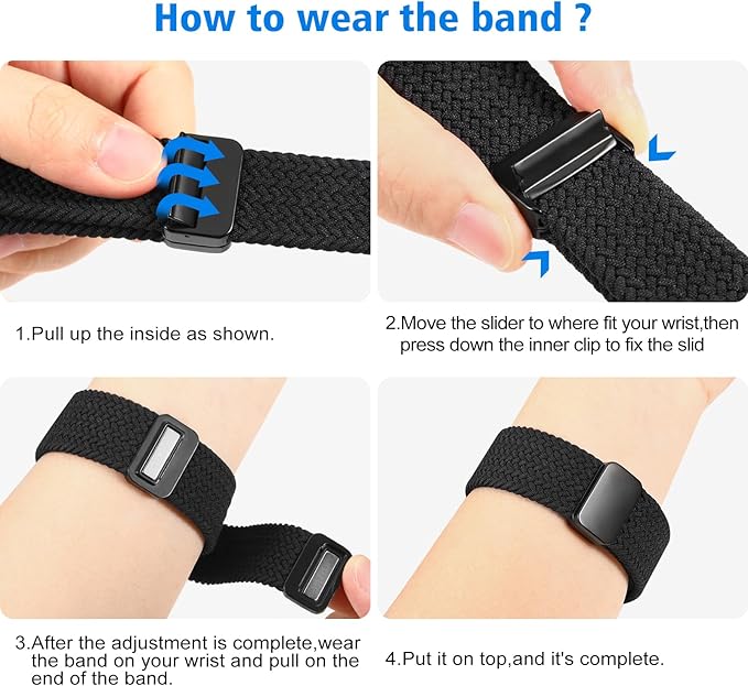 FINTIE Magnetic Braided Band Compatible with Garmin Vivoactive 5/6/Vivoactive 3, Garmin Venu/Venu