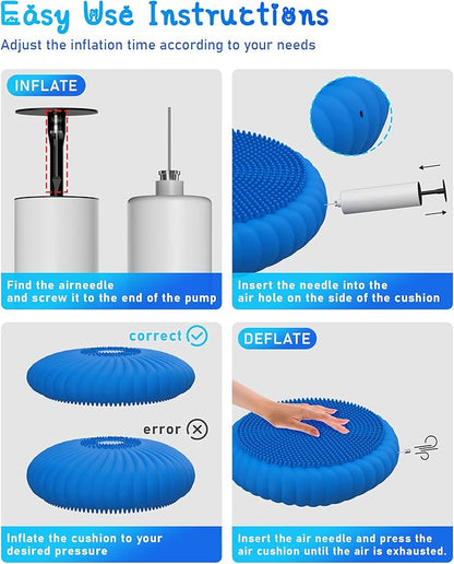 Wobble Cushion with Inflation Pump - Wobble Disk Balance Disc Wiggle Seat for Sensory Kids, Balance