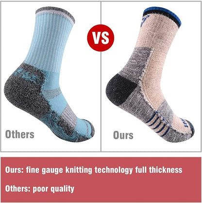 FEIDEER Men's Hiking Walking Socks, Multi-pack Wicking Cushioned Outdoor Recreation Quarter Crew