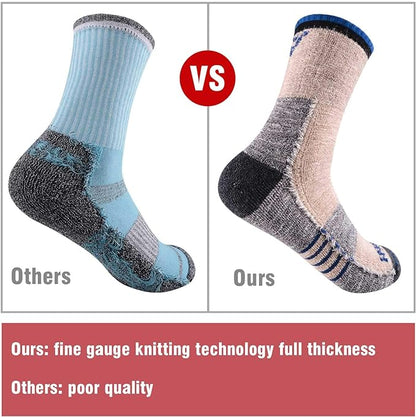 FEIDEER Men's Hiking Walking Socks, Multi-pack Wicking Cushioned Outdoor Recreation Quarter Crew