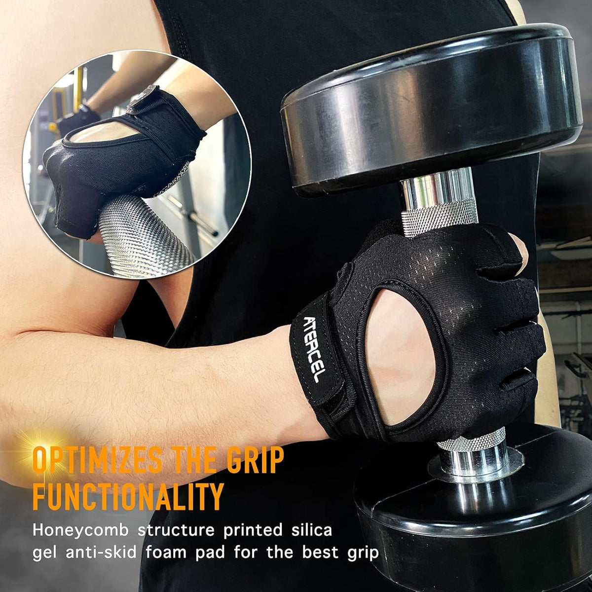ATERCEL Weight Lifting Gloves Full Palm Protection, Workout Gloves for Gym, Cycling, Exercise