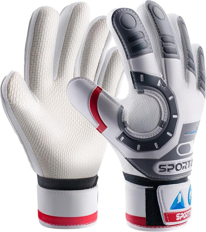 Sportout Kids Goalkeeper Gloves, Soccer Gloves with Double Wrist Protection and Non-Slip Wear