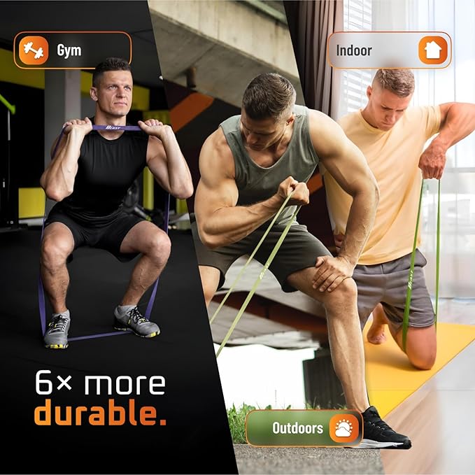 Basement Beast Resistance Bands for Working Out – Long Exercise Bands Resistance for Home Workouts