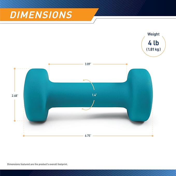 Marcy Colored Neoprene Dumbbell (Sold in Singles or Set) Hand Weights, Exercise Free Weights for