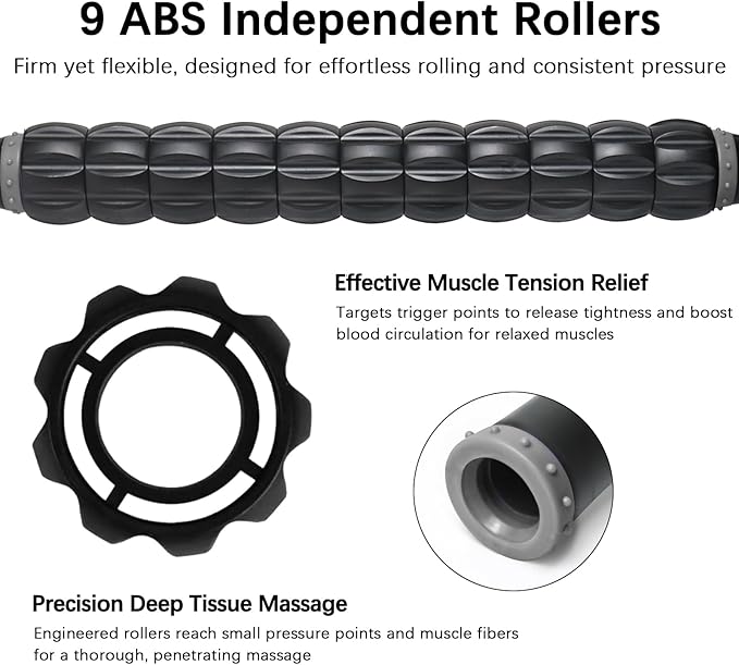 Muscle Roller Stick for Athletes - Deep Tissue Fascia Blaster & Roller Massager for Myofascial Pain