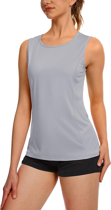 TACVASEN Women's UPF 80+ Workout Tank Top Sleeveless Quick Dry Sun Protection Hiking Athletic Gym