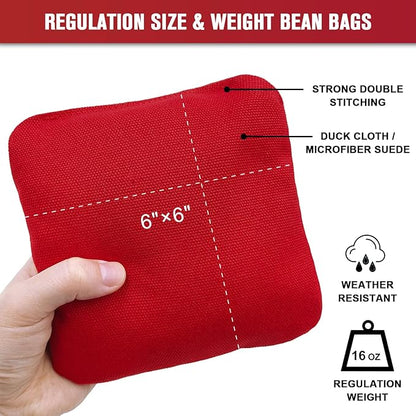 JIMTERRY Professional Cornhole Bags Set of 8 Dual Sided Corn Holes Bags Double Sided Regulation