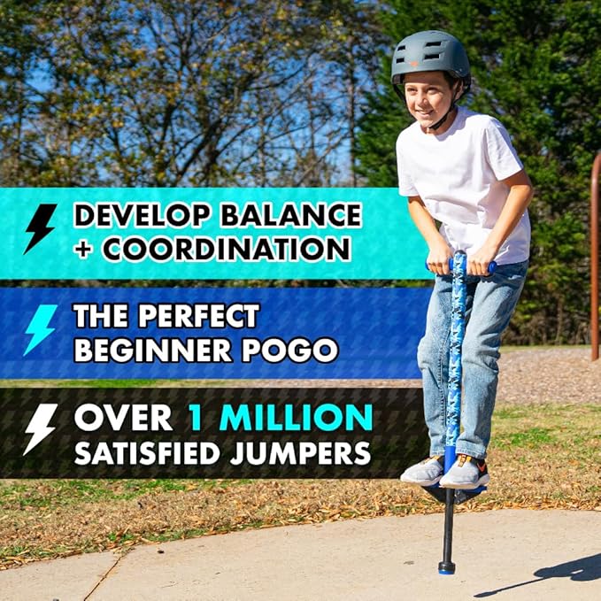 Flybar Pogo Stick for Kids, 40 to 80 Pounds, Perfect for Beginners, Easy Grip Foam Handles