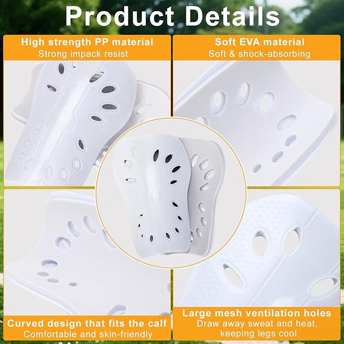 2 Pairs Shin Guards Soccer for Kids,Shin Pads Extra Lightweight Breathable Slide in Shin Guard for