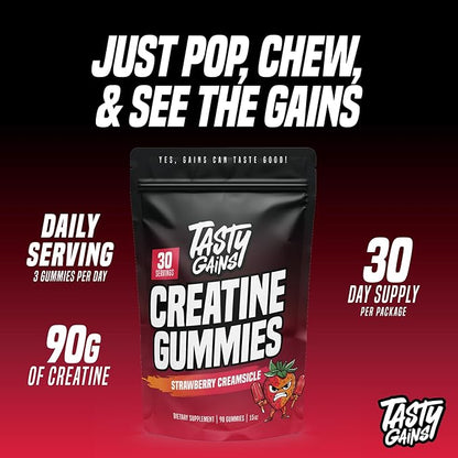 Creatine Gummies - 90g of Creatine Monohydrate - Workout Supplements - Build Muscle & Boost