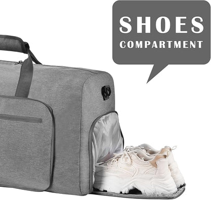 Felipe Varela Duffle Bag with Shoes Compartment and Adjustable Strap,Foldable Travel Duffel Bags