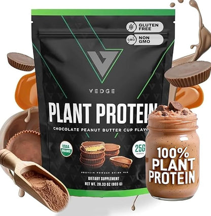 vedge Vegan Protein Powder - Plant Protein Powder with Pea, Pumpkin & Sunflower - USDA Organic
