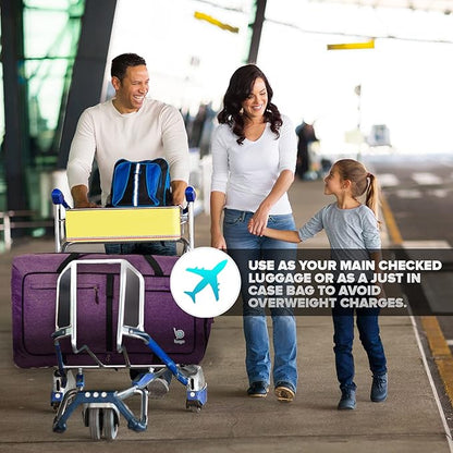 Bago Foldable Duffel Bags for Traveling Women & Men - 60L Medium Packable Duffle Bag for Travel