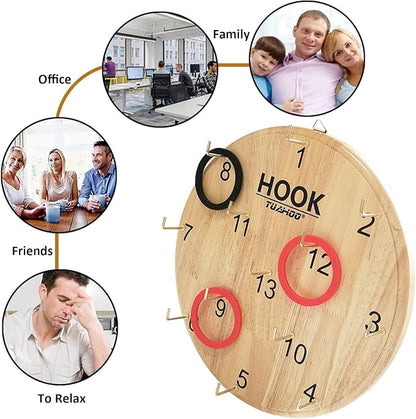 Ring Toss Games for Kids - Outdoor Yard Game for Adults & Family Backyard Toys, Wooden Board Hook