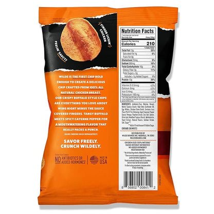 WILDE Buffalo Protein Chips, Thin and Crispy, High Protein, Keto Friendly, Made with Real