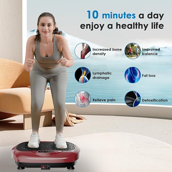 Vibration Plate Exercise Machine - Whole Body Workout Vibration Platform Lymphatic Drainage Machine