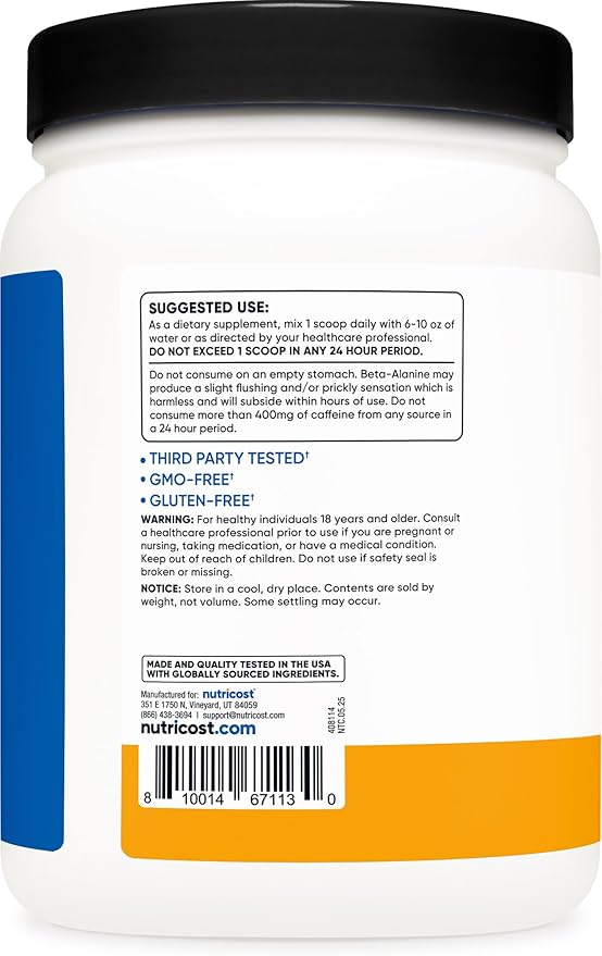 Nutricost Pre-X Xtreme PreWorkout Powder Complex, Peach Mango, 60 Servings, Vegetarian, Non-GMO and