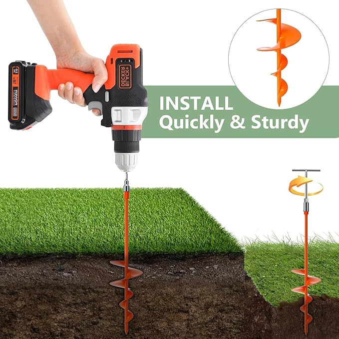 Phopich 18''/30" Long Ground Anchor, Heavy Duty Earth Anchors Ground Anchors Screw in Kit with
