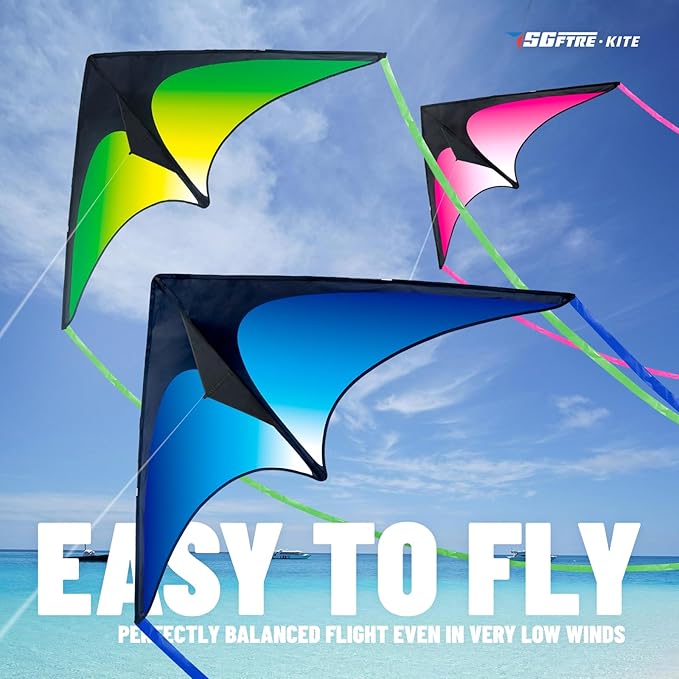 Delta Kite Three Set for Kids and Adults,Easy to Fly Adult Kites,Perfect Family Kite for Parks and
