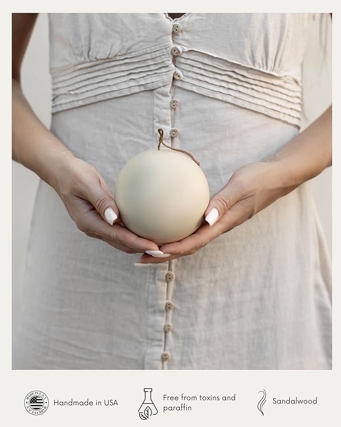 LAWA Sphere Candle - Beautiful Handmade Pillar Scented Soy Wax Elegant Aesthetic Candle