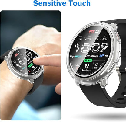 Fintie 3 Packs Screen Protector Case Compatible with Amazfit Active 2, Soft TPU Plated Bumper Full