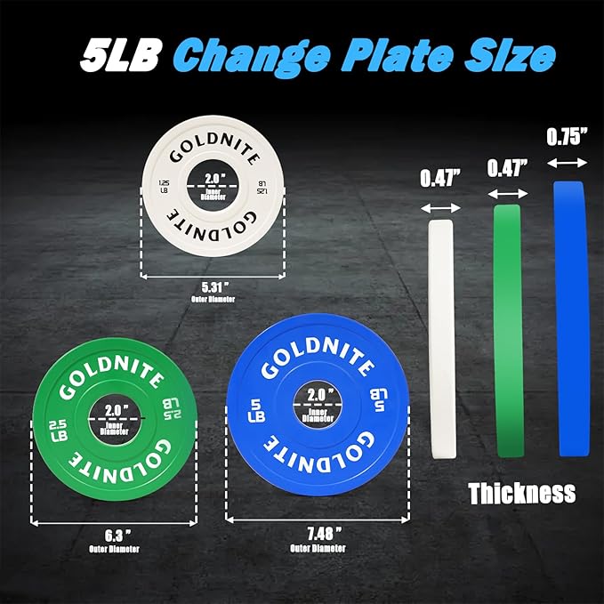 Change Plates Set 1.25LB 2.5LB 5LB Set Fractional Weight Plate Olympic Bumper Plates for Cross