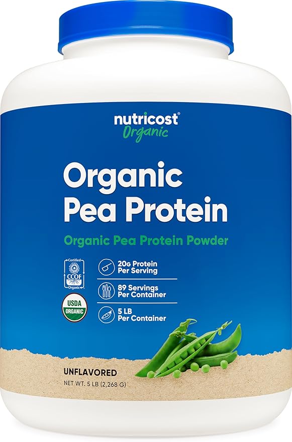 Nutricost Organic Pea Protein Isolate Powder (5LBS) - Unflavored, Certified USDA Organic, Protein
