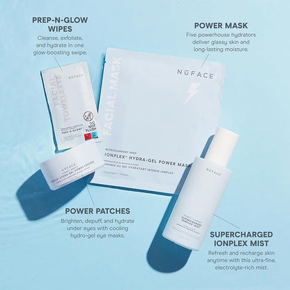 NuFACE IonPlex Hydra-Gel Power Mask - Hydrogel Korean Face Mask to Help Boost Hydration, Smooth