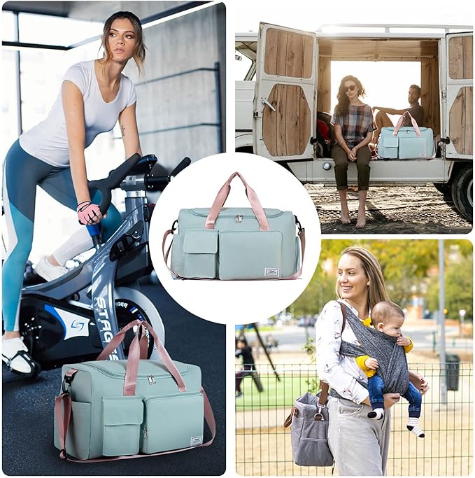 FIORETTO Women's Gym Duffle Bag with Shoes Compartment, 37L Capacity, Ideal for Travel, Gym