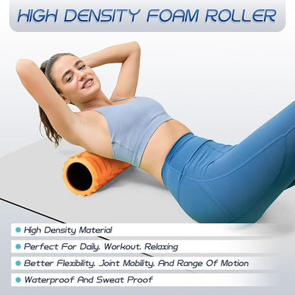 Foam Roller High Density 18" Foam Roller for Deep Tissue Muscle Massage, Trigger Point Fitness