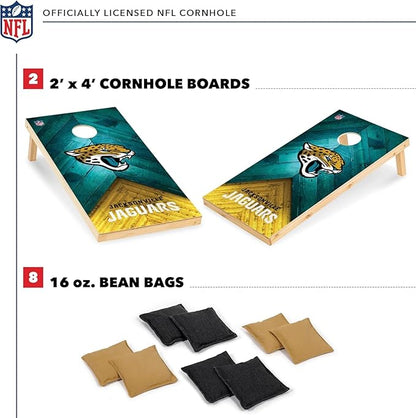 NFL Football 2' x 4' Regulation Size Solid Wood Cornhole Set with Direct Print HD Team Graphics