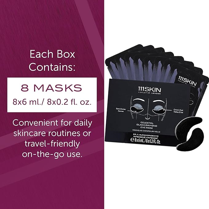 111SKIN Black Diamond Eye Mask, Hydrating Under Eye Patches for Dark Circles with Retinol