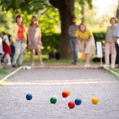 Bocce Balls Set, 90mm Regulation Size and Weight, Durable Beach/Yard/Lawn Game for Kids, Adults and
