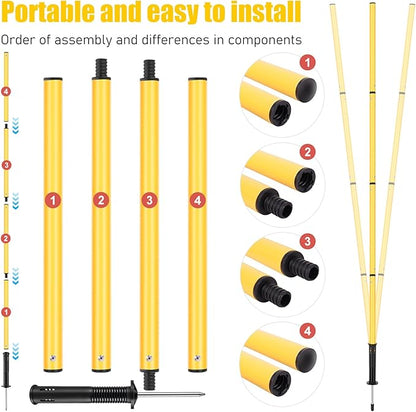 Soccer Agility Training Equipment: 6 Soccer Agility Poles, 20ft Agility Ladder, 10 Soccer Cones, 1
