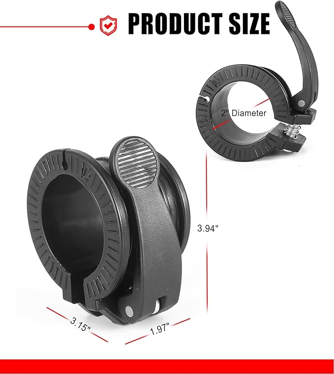 Olympic Barbell Clamps 2 inch Adjustable Barbell Clips Quick Release Pair of Locking Weight Clips