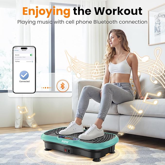AXV Vibration Plate Fitness Platform Exercise Machine Vibrating Shaking Full Body Shaker Workout
