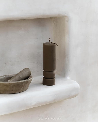 LAWA Zen Candle - Beautiful Handmade Pillar Scented Soy Wax Elegant Aesthetic Candle Housewarming