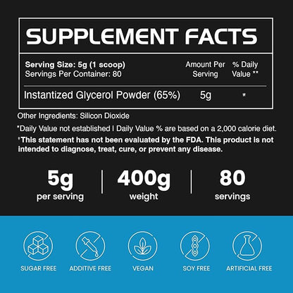 Gains in Bulk Instantized Glycerol Powder, Pre Workout Formula for Muscle Recovery, Pump and