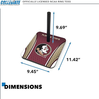 Solid Wood College Quoits Set with Direct Print HD Team Graphics – Tailgate Ring Toss Game – Great